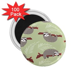 Sloths Pattern Design 2 25  Magnets (100 Pack)  by Hannah976