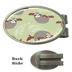 Sloths Pattern Design Money Clips (Oval)  Front