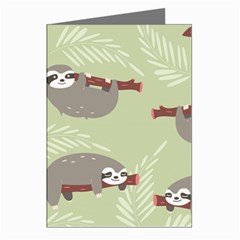 Sloths Pattern Design Greeting Cards (pkg Of 8) by Hannah976