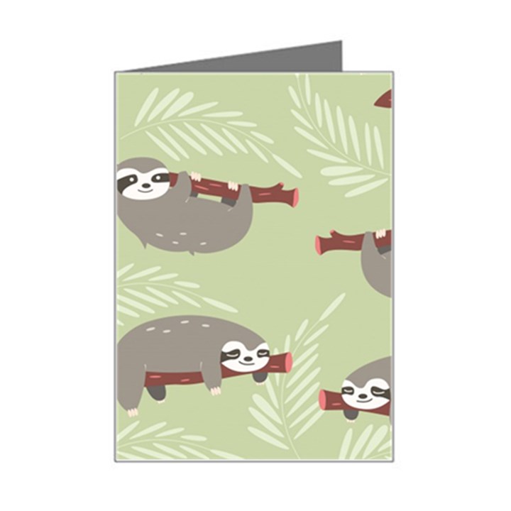 Sloths Pattern Design Mini Greeting Card