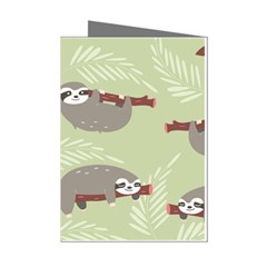 Sloths Pattern Design Mini Greeting Cards (pkg Of 8) by Hannah976