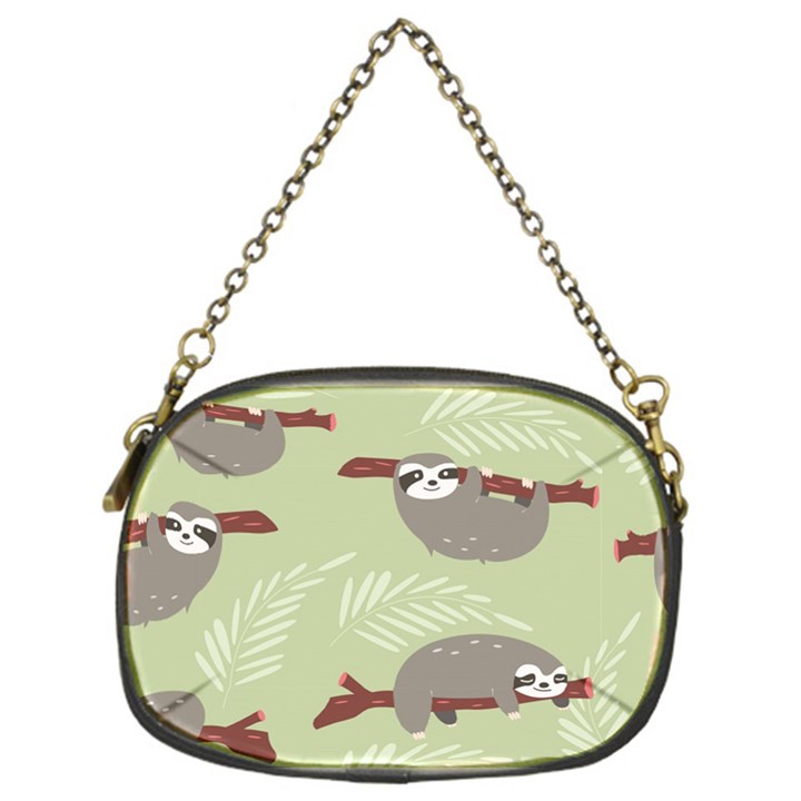 Sloths Pattern Design Chain Purse (One Side)