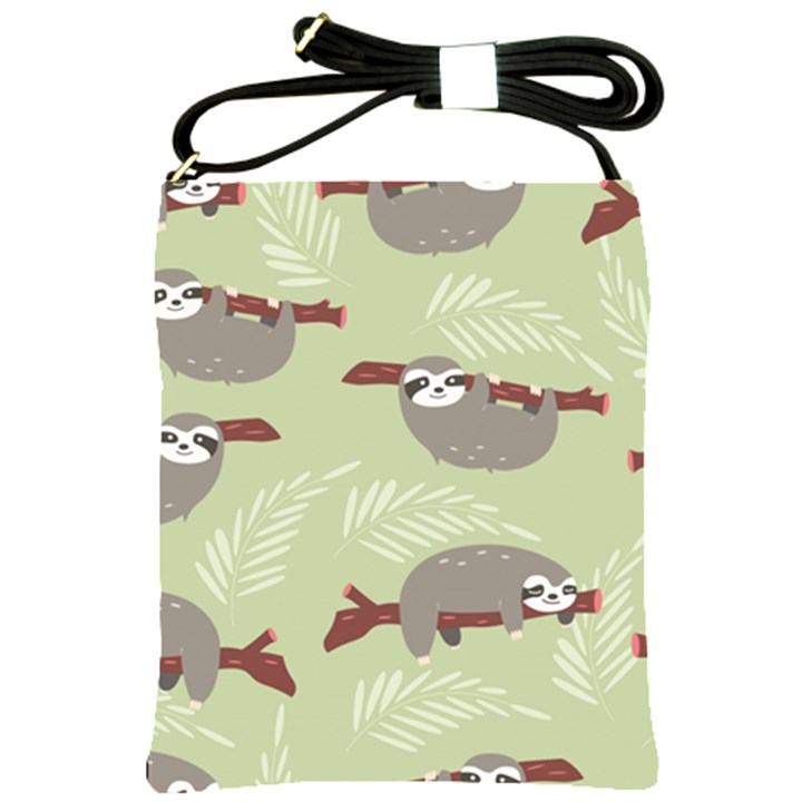 Sloths Pattern Design Shoulder Sling Bag