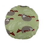 Sloths Pattern Design Standard 15  Premium Round Cushions Front