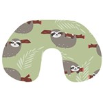 Sloths Pattern Design Travel Neck Pillow Front