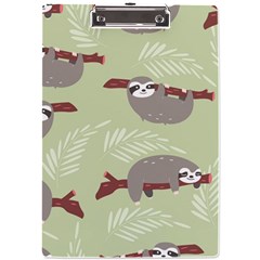 Sloths Pattern Design A4 Acrylic Clipboard by Hannah976