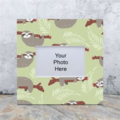 Sloths Pattern Design White Box Photo Frame 4  X 6 