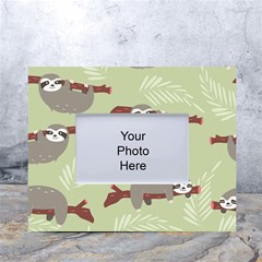 Sloths Pattern Design White Tabletop Photo Frame 4 x6  by Hannah976