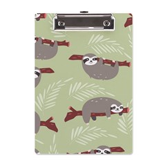 Sloths Pattern Design A5 Acrylic Clipboard by Hannah976