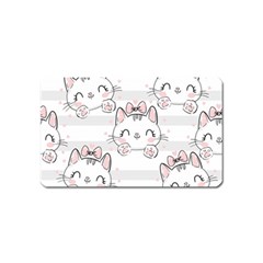 Cat With Bow Pattern Magnet (name Card) by Hannah976