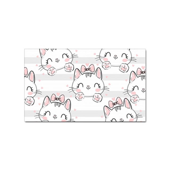 Cat With Bow Pattern Sticker Rectangular (10 pack)