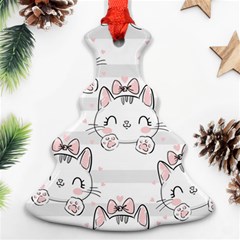 Cat With Bow Pattern Ornament (christmas Tree) 