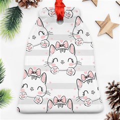 Cat With Bow Pattern Ornament (bell) by Hannah976