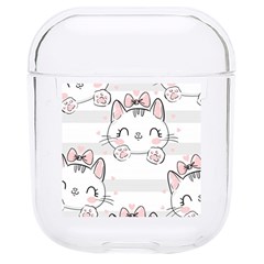 Cat With Bow Pattern Hard Pc Airpods 1/2 Case by Hannah976