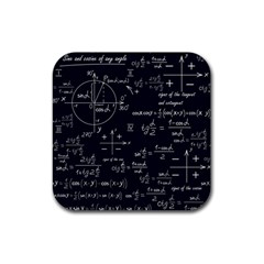 Mathematical Seamless Pattern With Geometric Shapes Formulas Rubber Coaster (square) by Hannah976