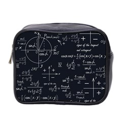 Mathematical Seamless Pattern With Geometric Shapes Formulas Mini Toiletries Bag (two Sides) by Hannah976