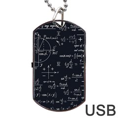 Mathematical Seamless Pattern With Geometric Shapes Formulas Dog Tag Usb Flash (one Side) by Hannah976