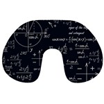 Mathematical Seamless Pattern With Geometric Shapes Formulas Travel Neck Pillow Front