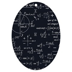 Mathematical Seamless Pattern With Geometric Shapes Formulas Uv Print Acrylic Ornament Oval