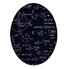 Mathematical Seamless Pattern With Geometric Shapes Formulas Oval Glass Fridge Magnet (4 Pack) by Hannah976