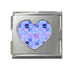 Seamless Pattern Pastel Galaxy Future Mega Link Heart Italian Charm (18mm) by Hannah976