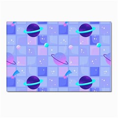 Seamless Pattern Pastel Galaxy Future Postcard 4 x 6  (pkg Of 10)