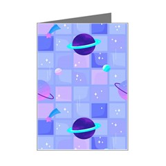 Seamless Pattern Pastel Galaxy Future Mini Greeting Card by Hannah976