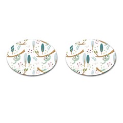 Pattern Sloth Woodland Cufflinks (oval) by Hannah976