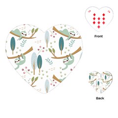 Pattern Sloth Woodland Playing Cards Single Design (heart) by Hannah976