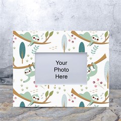 Pattern Sloth Woodland White Tabletop Photo Frame 4 x6  by Hannah976