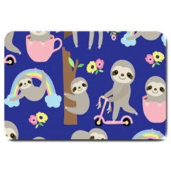 Hand Drawn Cute Sloth Pattern Background Large Doormat by Hannah976