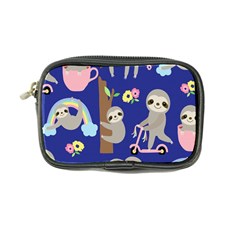 Hand Drawn Cute Sloth Pattern Background Coin Purse