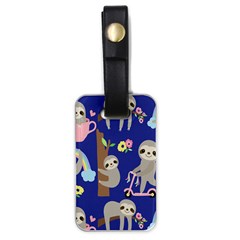 Hand Drawn Cute Sloth Pattern Background Luggage Tag (one Side) by Hannah976