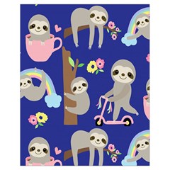 Hand Drawn Cute Sloth Pattern Background Drawstring Bag (small) by Hannah976