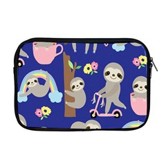 Hand Drawn Cute Sloth Pattern Background Apple Macbook Pro 17  Zipper Case by Hannah976