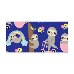 Hand Drawn Cute Sloth Pattern Background Yoga Headband by Hannah976