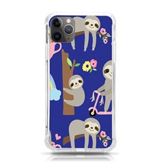 Hand Drawn Cute Sloth Pattern Background Iphone 11 Pro Max 6 5 Inch Tpu Uv Print Case by Hannah976