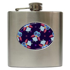 Owl Pattern Background Hip Flask (6 Oz) by Hannah976