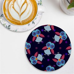 Owl Pattern Background Uv Print Round Tile Coaster by Hannah976