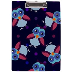 Owl Pattern Background A4 Acrylic Clipboard by Hannah976