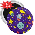 Card With Lovely Planets 3  Magnets (10 pack)  Front