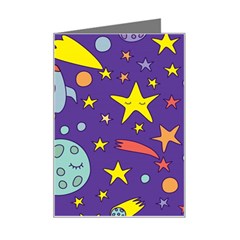 Card With Lovely Planets Mini Greeting Card by Hannah976