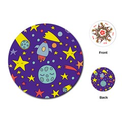 Card With Lovely Planets Playing Cards Single Design (round) by Hannah976