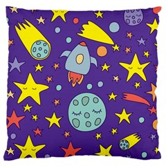 Card With Lovely Planets Large Cushion Case (one Side) by Hannah976