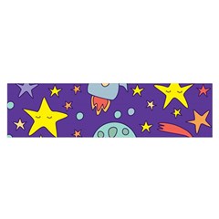 Card With Lovely Planets Oblong Satin Scarf (16  X 60 ) by Hannah976