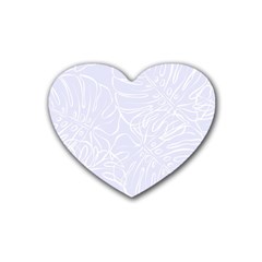 Tropical Monstera Rubber Coaster (heart) by ConteMonfrey