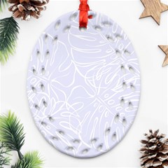 Tropical Monstera Oval Filigree Ornament (two Sides)