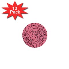 Pink Monstera 1  Mini Buttons (10 Pack)  by ConteMonfrey