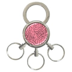 Pink Monstera 3-ring Key Chain by ConteMonfrey