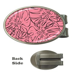 Pink Monstera Money Clips (oval)  by ConteMonfrey